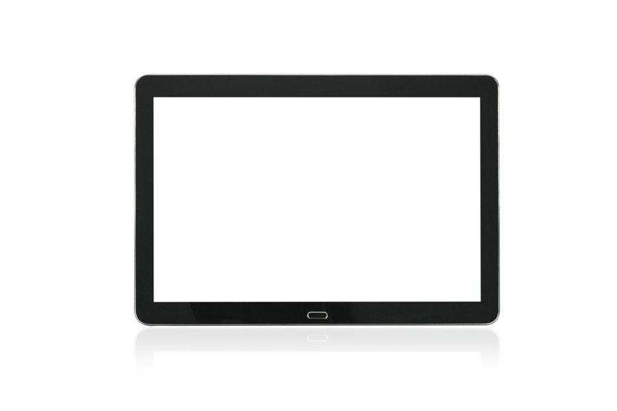 An e-reader with a blank screen